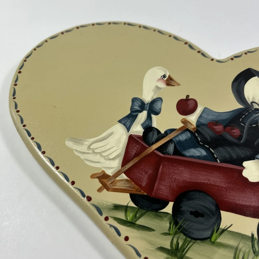 Country Decor Wooden Plaque Amish Wagon Duck‎ Painted Barrett
